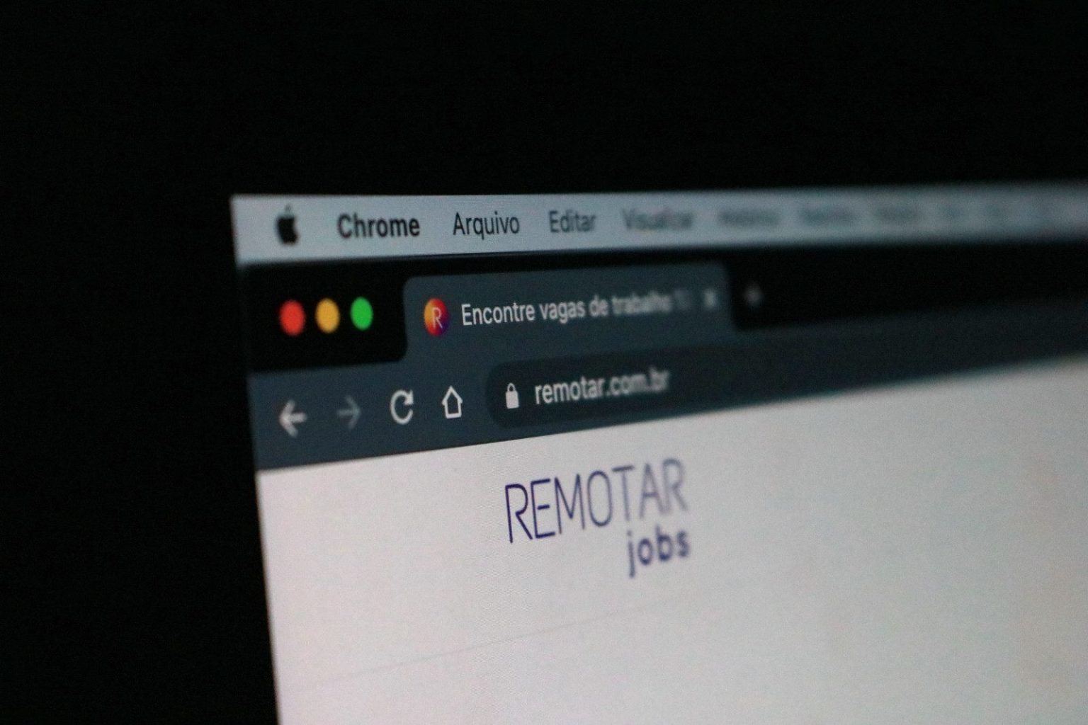 Photo of a website in a browser window